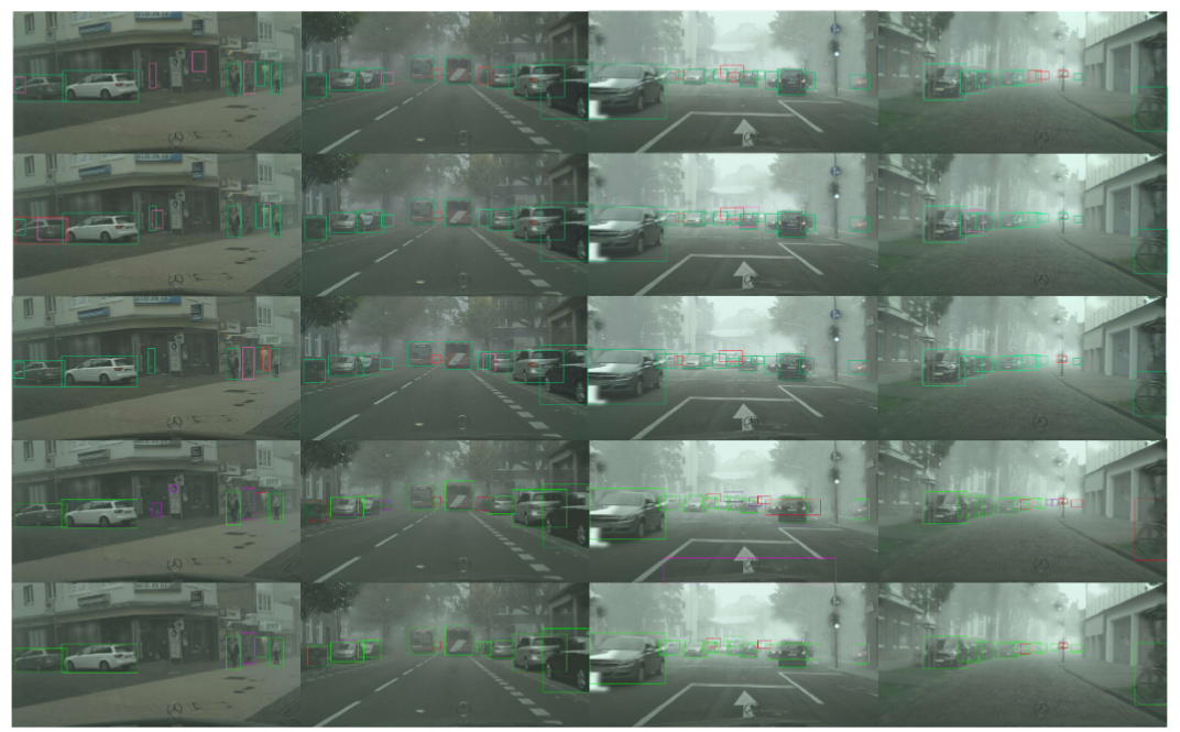 Foggy Cityscapes qualitative results